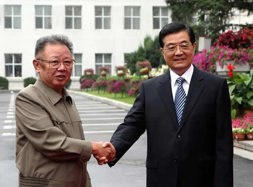 胡锦涛同朝鲜劳动党总书记金正日在长春举行会谈
