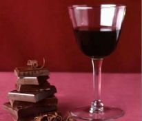 巧克力和葡萄酒的巧配