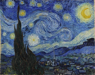 世界名画--文森特.梵高《星月夜》