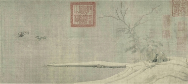 梁师闵《芦汀密雪图》